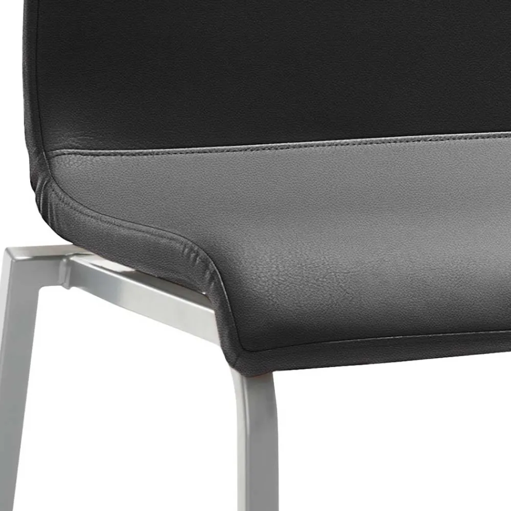 Wohnen Moderner Esszimmerstuhl in Dunkelgrau Microfaser - Termi