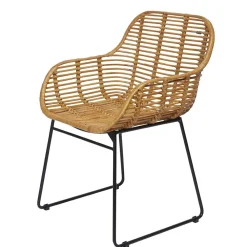 Wohnen Rattanmöbel*Moderner Flechtstuhl aus Rattan - Rubertus (2er Set)