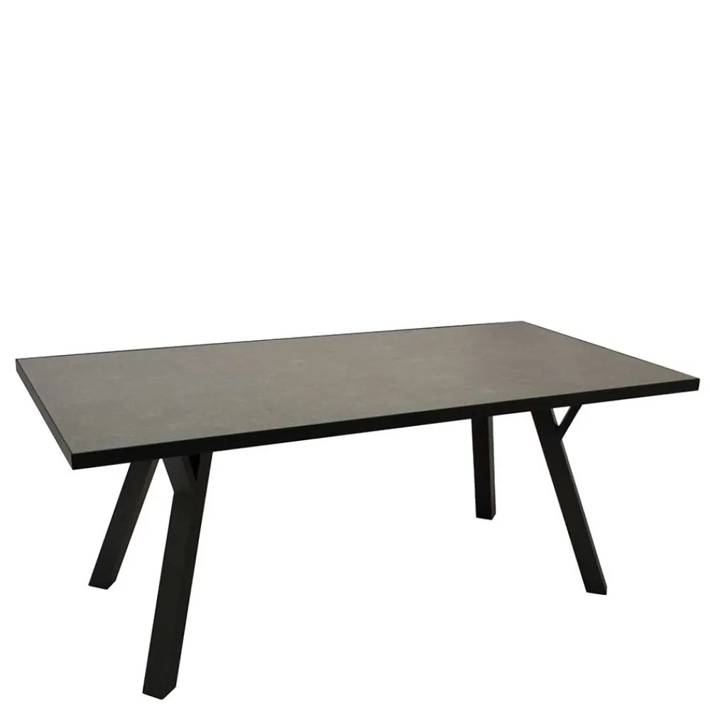 Wohnen Moderner Gartentisch aus Glas und Aluminium - Curedo