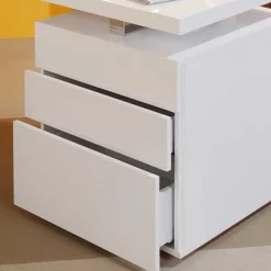 Kinder Wohnen Moderner Hochglanz Schreibtisch mit drei Schubladen - Nivatus