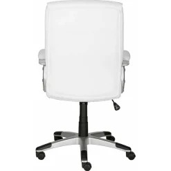 Wohnen Bürostühle*Moderner Kunstleder Chefsessel in Weiß & Chrom - Shiraz