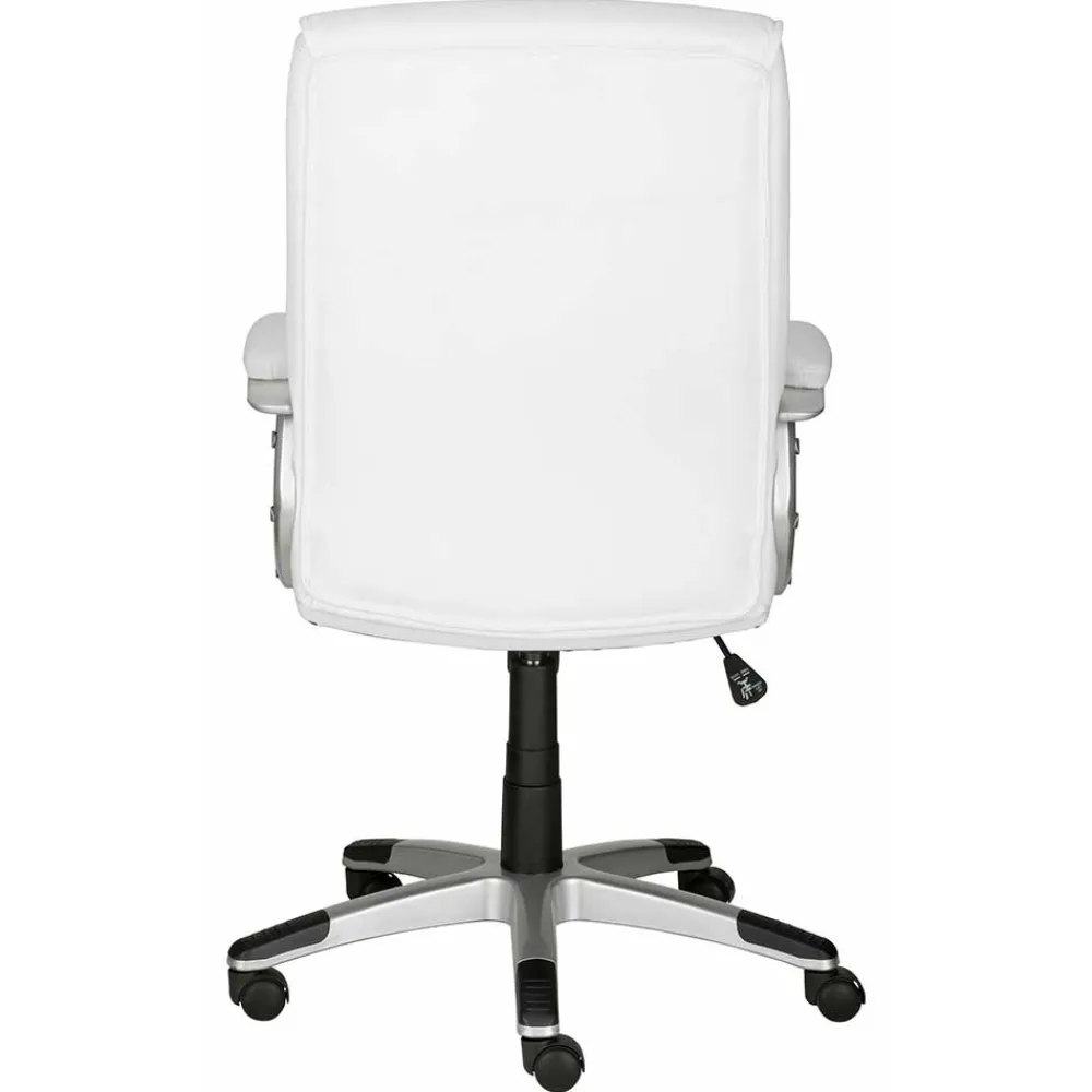 Wohnen Bürostühle*Moderner Kunstleder Chefsessel in Weiß & Chrom - Shiraz