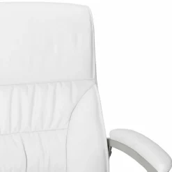 Wohnen Bürostühle*Moderner Kunstleder Chefsessel in Weiß & Chrom - Shiraz