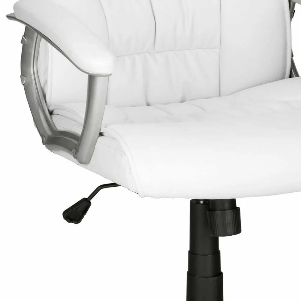 Wohnen Bürostühle*Moderner Kunstleder Chefsessel in Weiß & Chrom - Shiraz