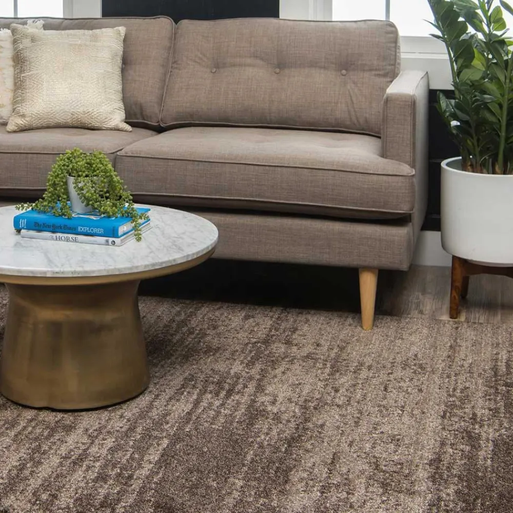 Wohnen Braune Möbel*Moderner Kurzflorteppich in Brauntönen - Leandra