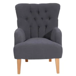 Wohnen Vintage Möbel*Moderner Ohrensessel in Anthrazit Velours - Barma