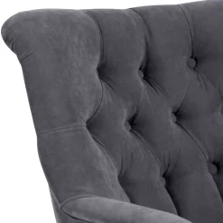 Wohnen Vintage Möbel*Moderner Ohrensessel in Anthrazit Velours - Barma