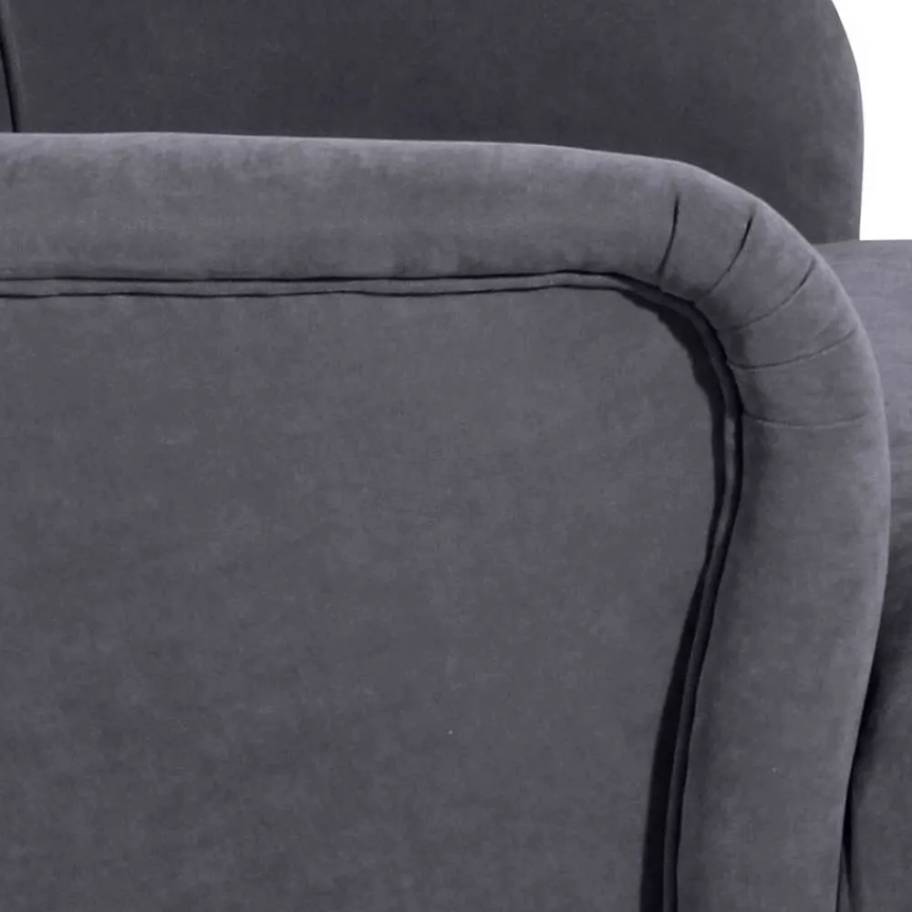 Wohnen Vintage Möbel*Moderner Ohrensessel in Anthrazit Velours - Barma