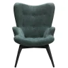 Wohnen Schwarze Möbel*Moderner Ohrensessel in Dunkelgrün - Diamora