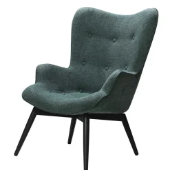 Wohnen Schwarze Möbel*Moderner Ohrensessel in Dunkelgrün - Diamora