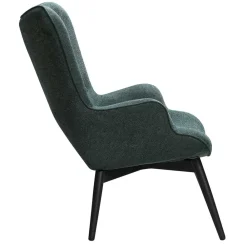 Wohnen Schwarze Möbel*Moderner Ohrensessel in Dunkelgrün - Diamora