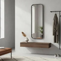 Wohnen Moderner Oval Spiegel in Schwarz - Locila