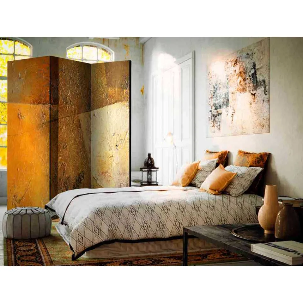 Wohnen Wohnzimmer-Regale|Paravents*Moderner Paravent in Orange & Braun - Lagunara