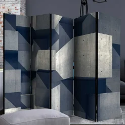 Wohnen Wohnzimmer-Regale|Paravents*Moderner Paravent mit Beton Quader Motiv - Cosmonata