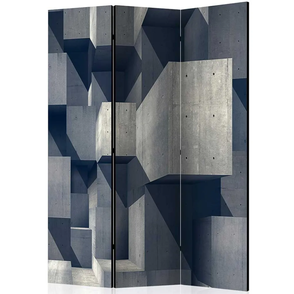 Wohnen Wohnzimmer-Regale|Paravents*Moderner Paravent mit Beton Quader Motiv - Cosmonata