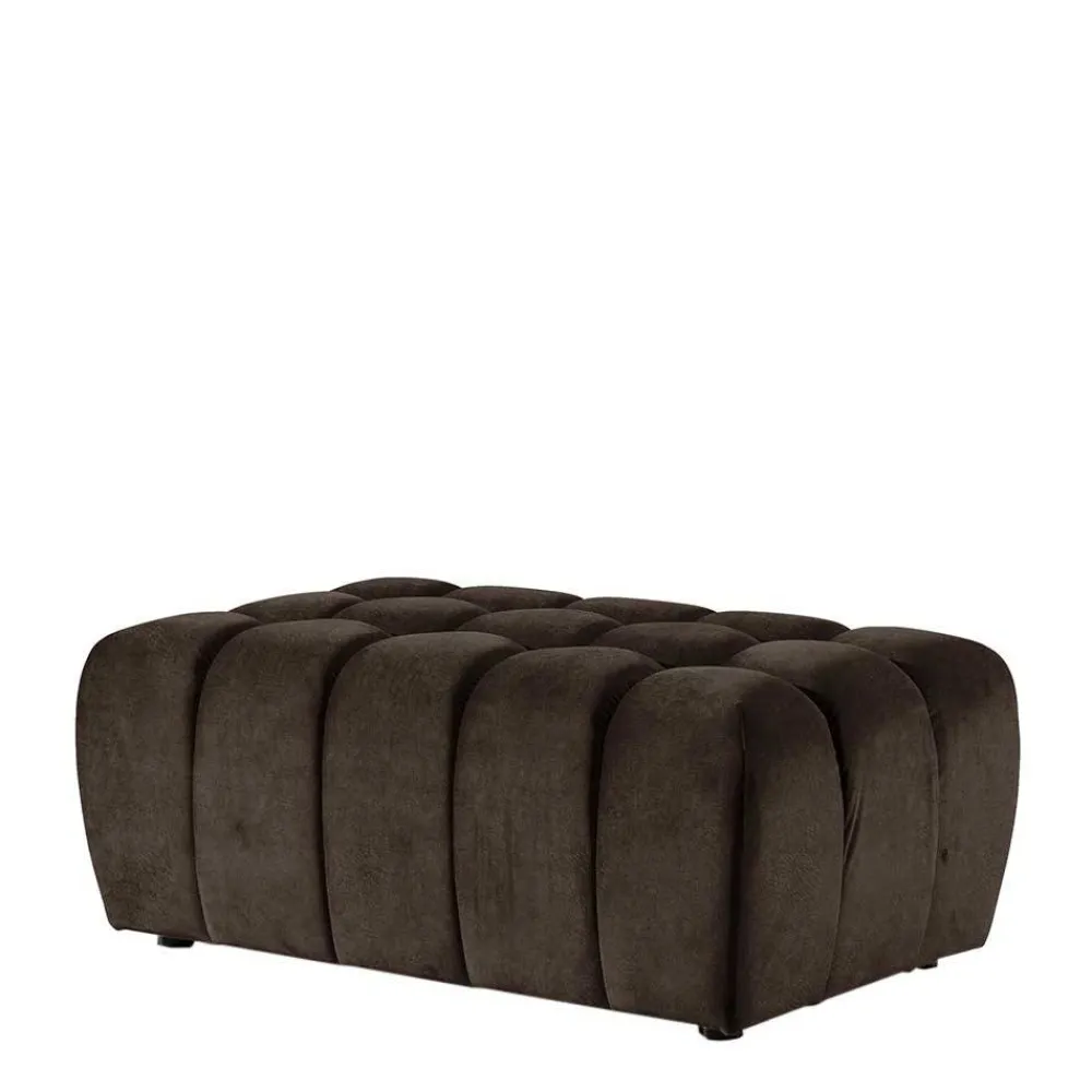 Wohnen Moderner Polsterhocker in Dunkelbraun - Dos