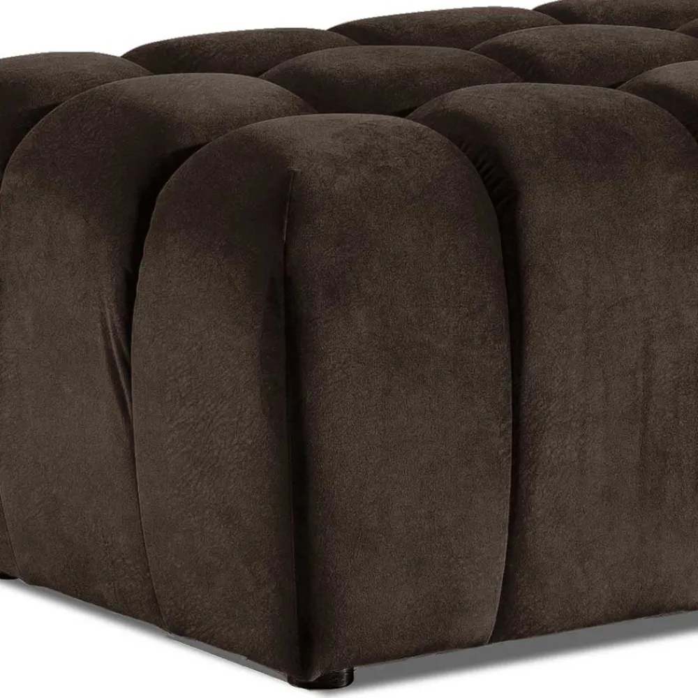 Wohnen Moderner Polsterhocker in Dunkelbraun - Dos