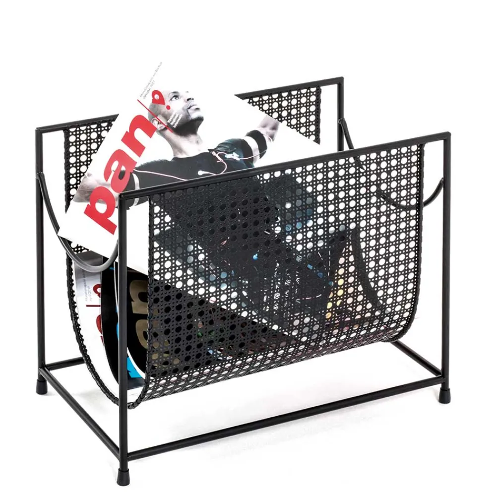 Wohnen Retro Möbel*Moderner Retro Zeitungsständer in Schwarz - Konrad