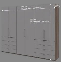 Wohnen Weiße Möbel|Schränke*Moderner Schlafzimmerschrank in Weiß & Eiche sägerau - Vaclyn