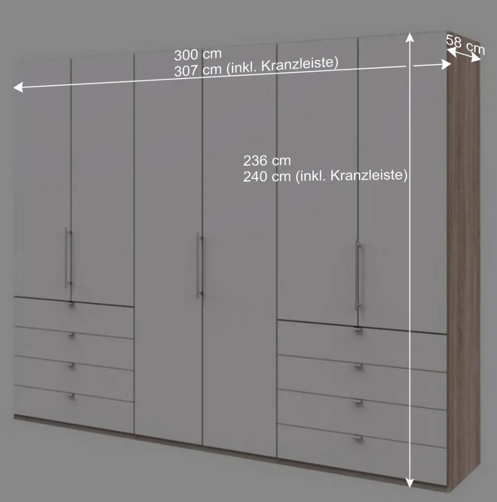 Wohnen Weiße Möbel|Schränke*Moderner Schlafzimmerschrank in Weiß & Eiche sägerau - Vaclyn