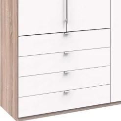 Wohnen Weiße Möbel|Schränke*Moderner Schlafzimmerschrank in Weiß & Eiche sägerau - Vaclyn