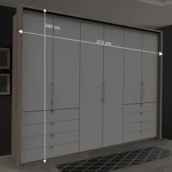 Wohnen Weiße Möbel|Schränke*Moderner Schlafzimmerschrank in Weiß & Eiche sägerau - Vaclyn