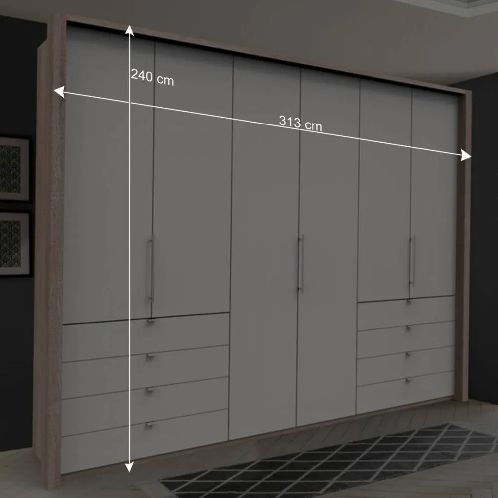 Wohnen Weiße Möbel|Schränke*Moderner Schlafzimmerschrank in Weiß & Eiche sägerau - Vaclyn