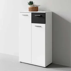 Wohnen Schuhschränke*Moderner Schuhschrank in Weiß mit Schwarz - Massa