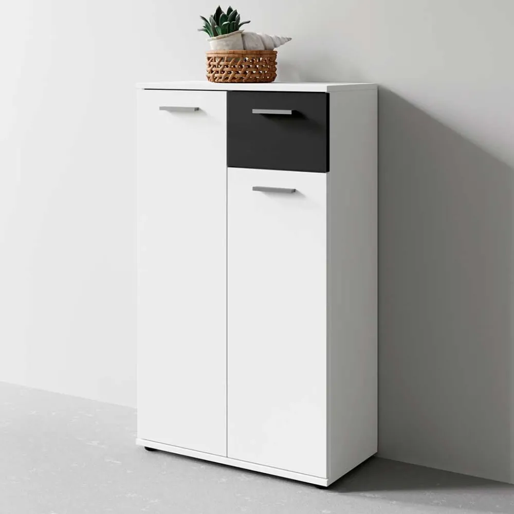 Wohnen Schuhschränke*Moderner Schuhschrank in Weiß mit Schwarz - Massa