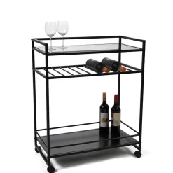 Wohnen Couchtisch|Servierwagen*Moderner Servierwagen mit Glasablage - Sangora