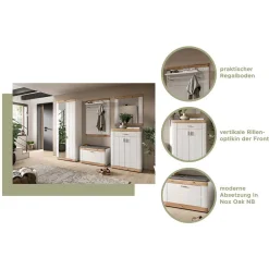 Wohnen Spiegel|Flurspiegel*Moderner Spiegel in Weiß & Wildeiche - Hihat