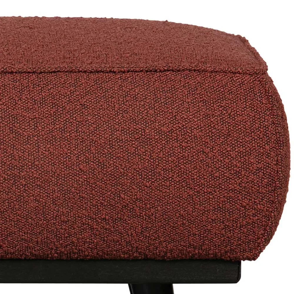 Wohnen Moderner Stoffhocker Boucle in Rotbraun - Anizia