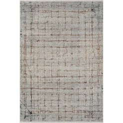 Wohnen Moderner Teppich in Hellgrau & Terracotta - Ropez