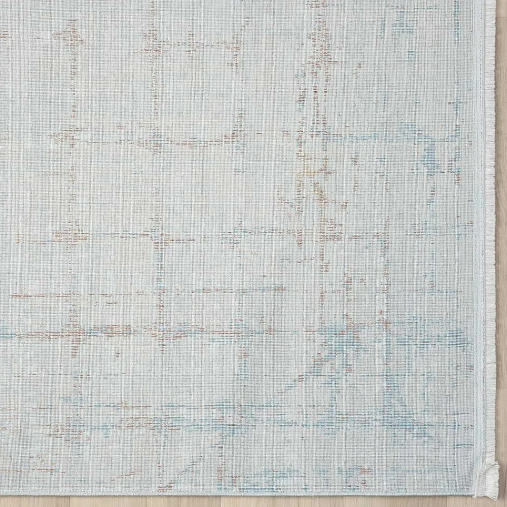 Wohnen Moderner Teppich in Hellgrau & Terracotta - Ropez