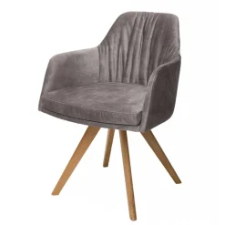 Wohnen Moderner Tischsessel aus Velours Grau - Faunatia