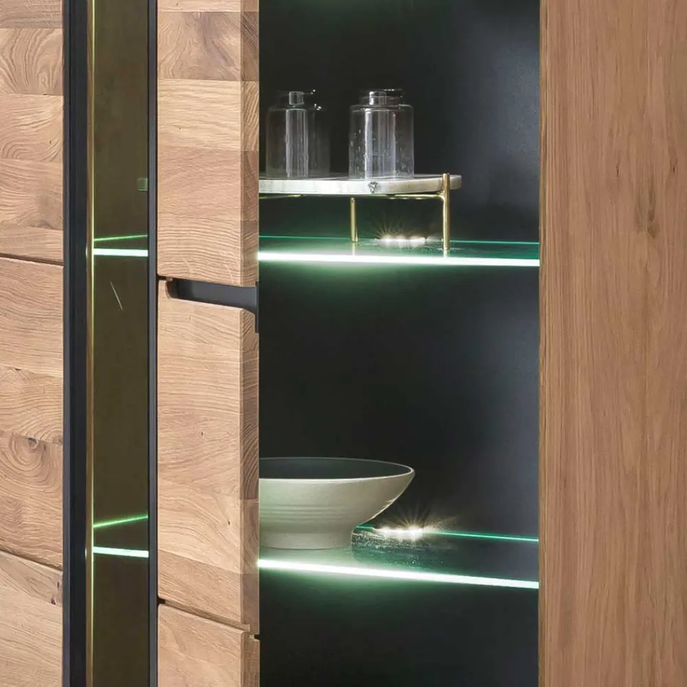 Wohnen Moderner Vitrinenschrank 70x196x40 cm - Sennya