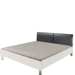 Wohnen Jugendbetten*Modernes Bett in Weiß mit Dunkelgrau - Oledra