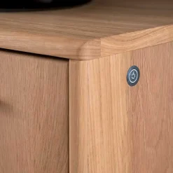 Wohnen Modernes Eiche Sideboard mit Glaseinsätzen - Assela