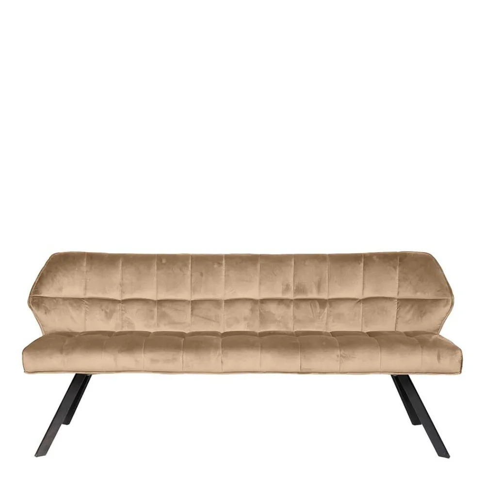 Wohnen Modernes Esstisch Sofa in Beige Samt - Foxxy