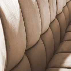 Wohnen Modernes Esstisch Sofa in Beige Samt - Foxxy