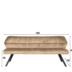 Wohnen Modernes Esstisch Sofa in Beige Samt - Foxxy
