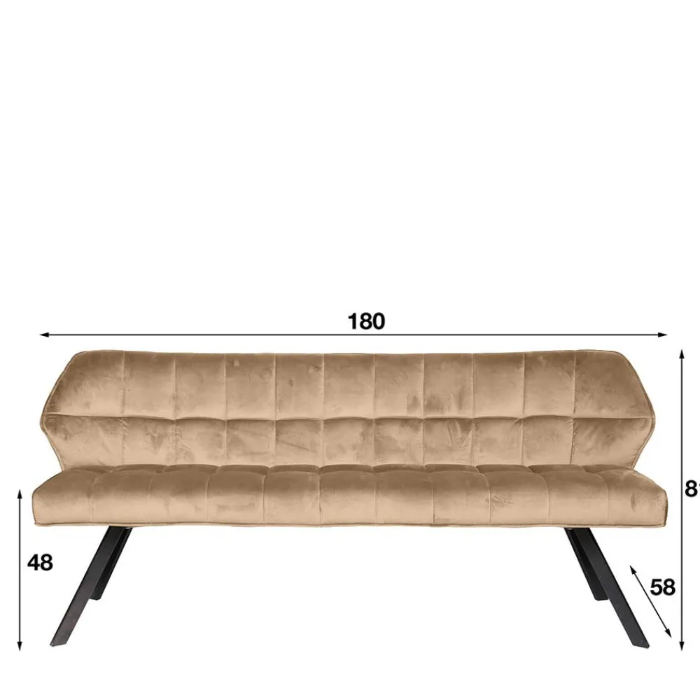 Wohnen Modernes Esstisch Sofa in Beige Samt - Foxxy