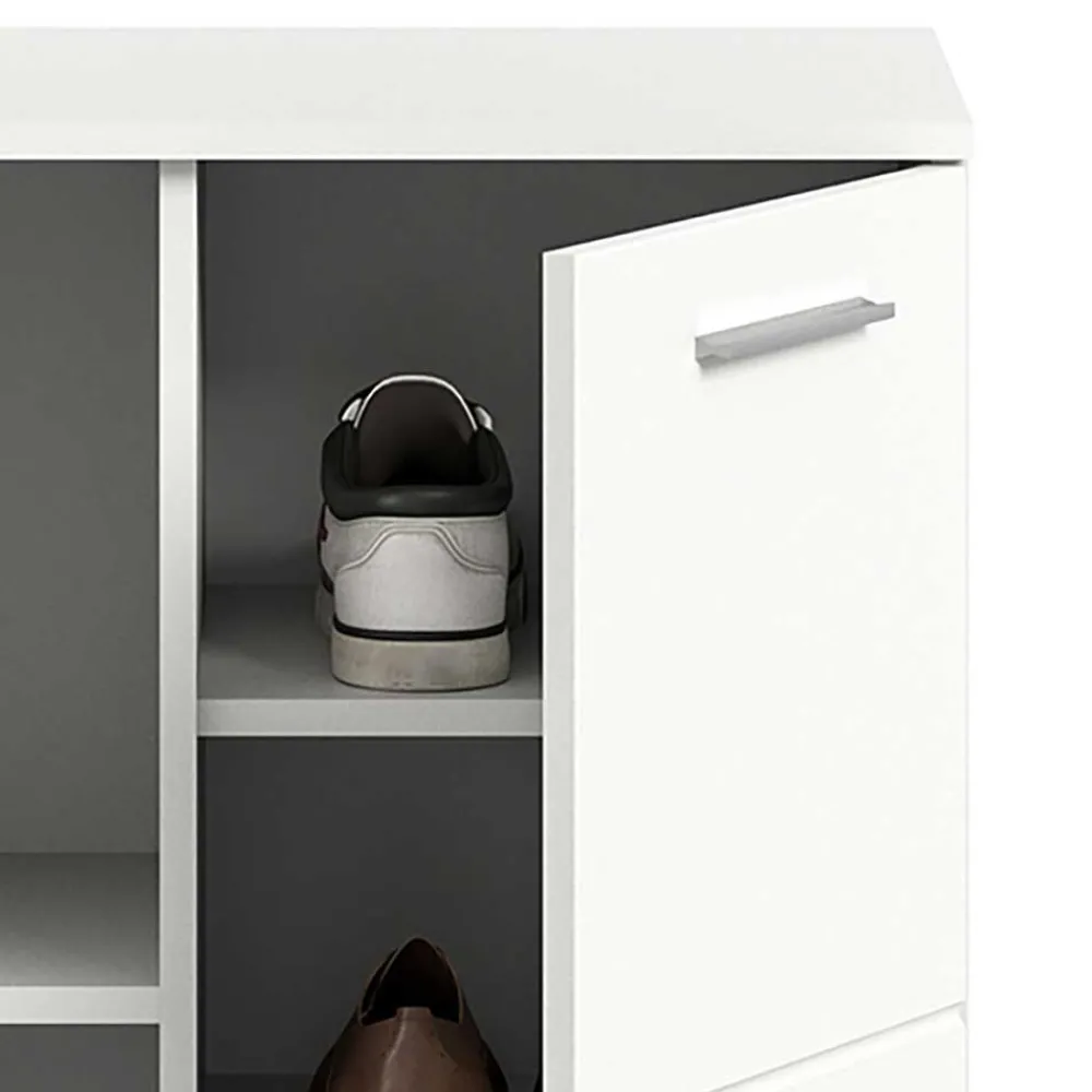 Wohnen Weiße Möbel|Glasmöbel*Modernes Garderobenmöbel in Weiß - Rugova (zweiteilig)