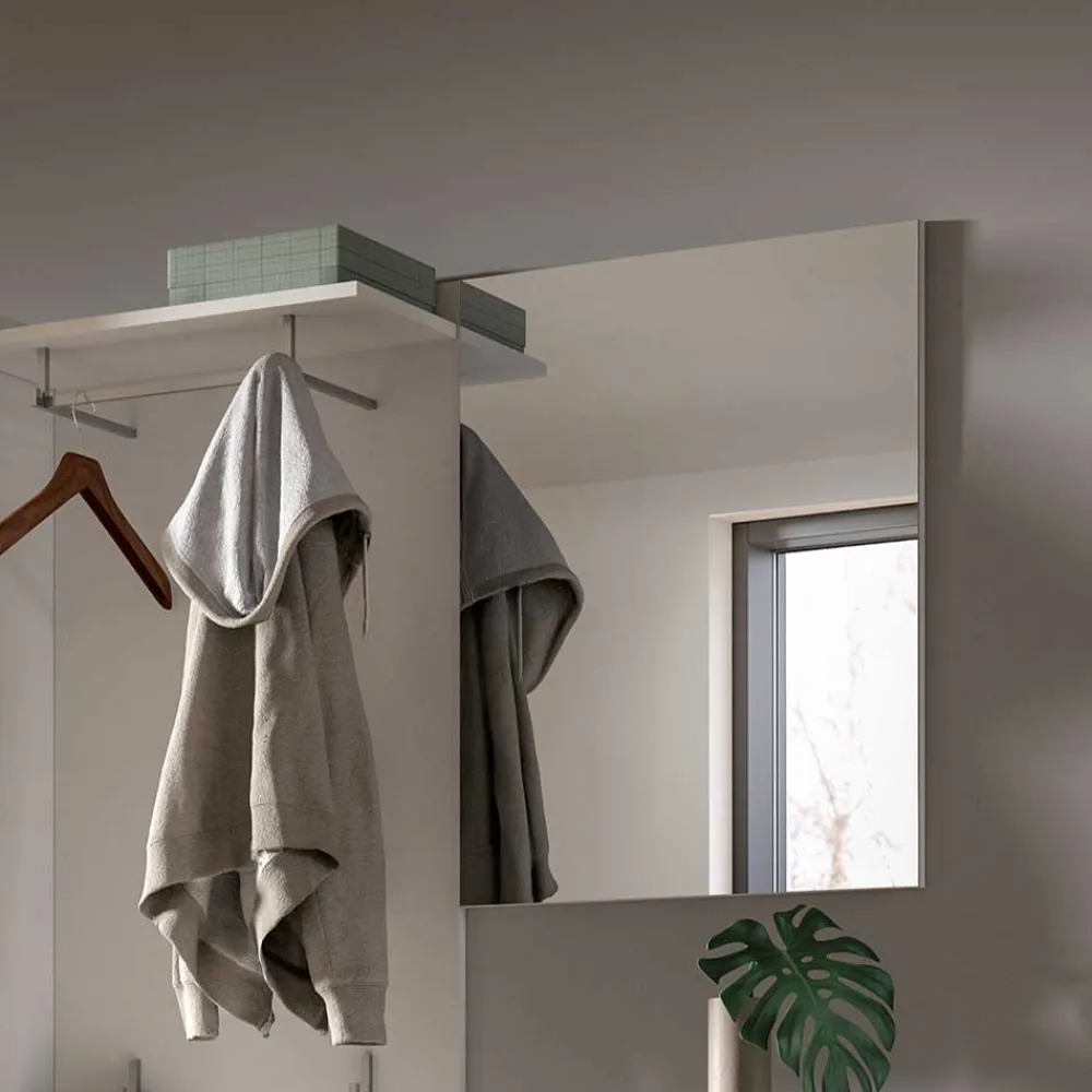 Wohnen Weiße Möbel|Glasmöbel*Modernes Garderobenmöbel in Weiß - Rugova (zweiteilig)