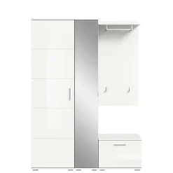 Wohnen Modernes Garderobenset in Weiß - Rugova I