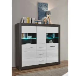 Wohnen Esszimmerschränke|Highboards*Modernes Hochglanz Highboard in Weiß - Istensa