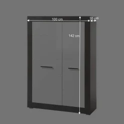 Wohnen Modernes Hochglanz Highboard mit 2 Türen - Istensa I