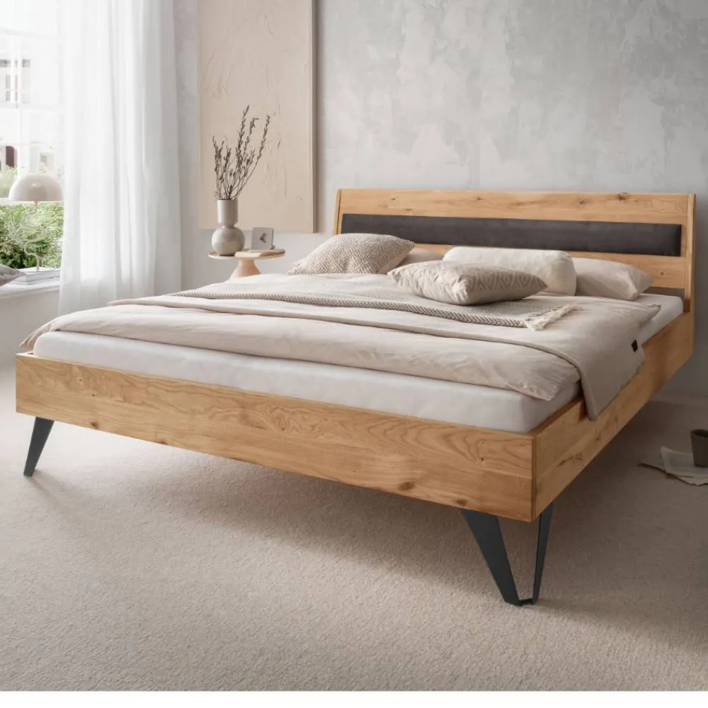 Wohnen Naturholzmöbel|Loft Möbel*Modernes Holzbett in Wildeichefarben - Dizamora