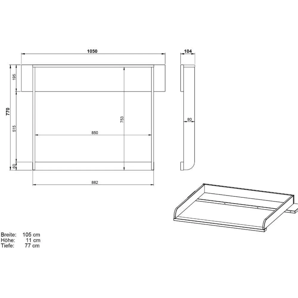 Kinder Wohnen Modernes Kinderzimmer in Grau - Suzanas (dreiteilig)