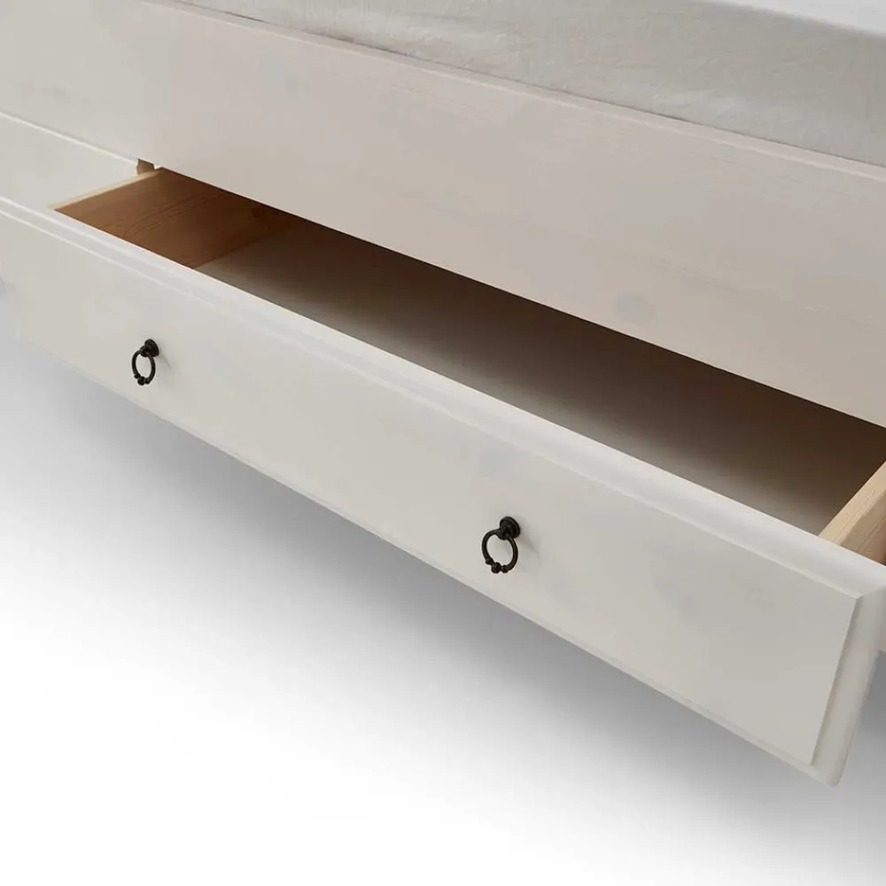 Wohnen Modernes Landhausbett in Weiß & Grau - Caneon